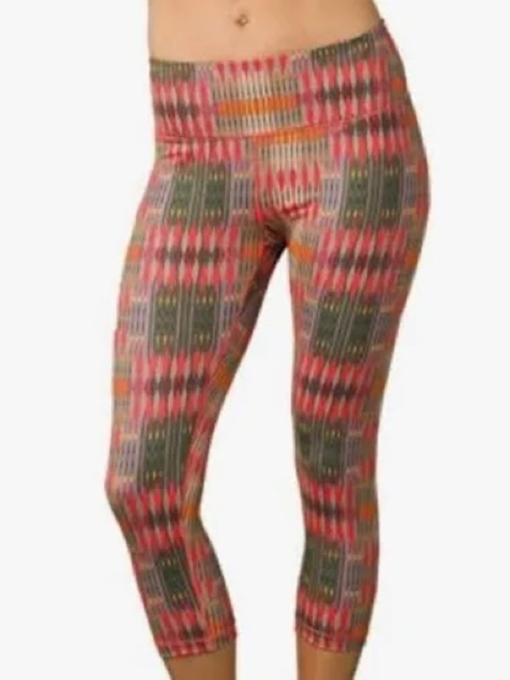 Prana Printed Capri Leggings - Coral Multi